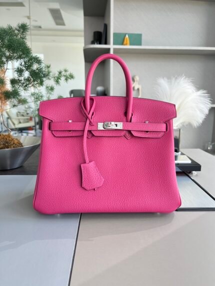 Hermes birkin25 L3 rose purple togo leather silver buckle, first class hand-stitching